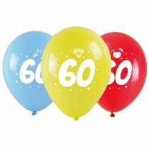 Baloni s tiskom broja 60 3kom